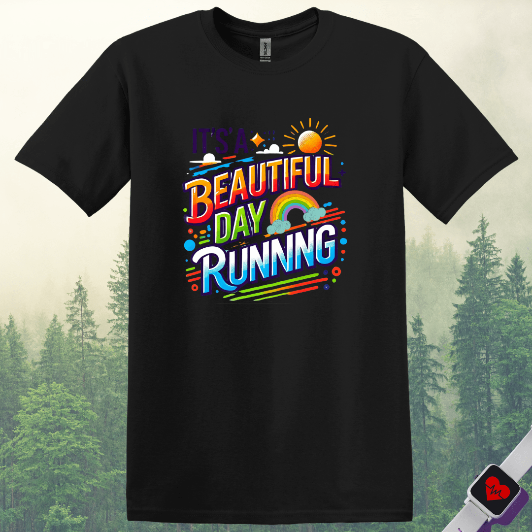 Printify T-Shirt Black / S Run Beautiful Day T-Shirt