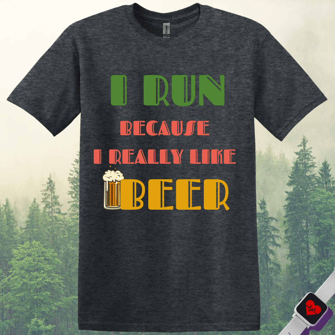 Printify T-Shirt Black / S Run For Beer T-Shirt