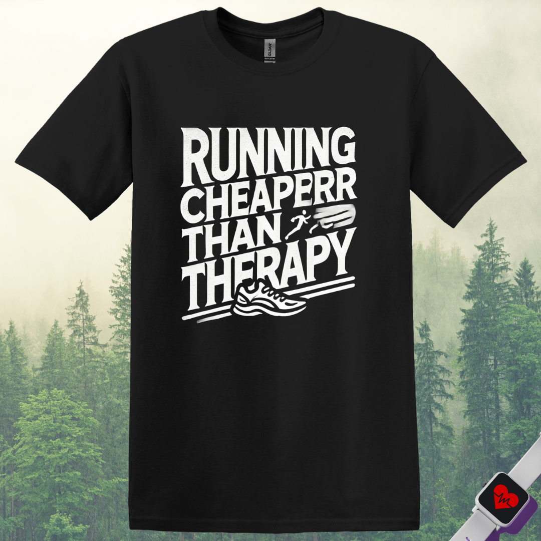 Printify T-Shirt Black / S Running Cheaper Than Therapy T-Shirt