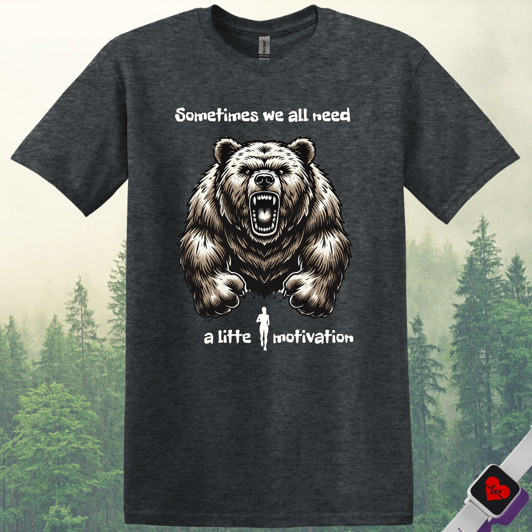 Printify T-Shirt Dark Heather / S Bear Motivation T-Shirt