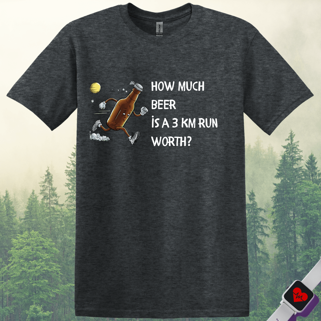 Printify T-Shirt Dark Heather / S Drink Beer Run 3KM T-Shirt