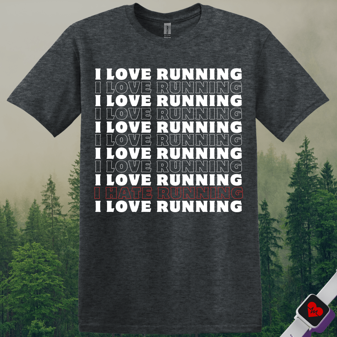 Printify T-Shirt Dark Heather / S I Love Running T-Shirt