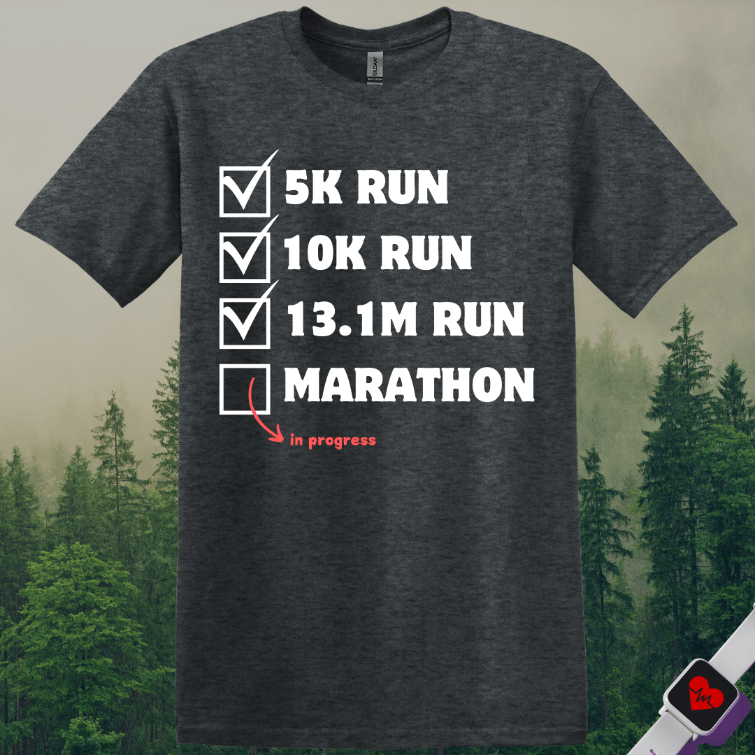 Printify T-Shirt Dark Heather / S Marathon in Progress T-Shirt