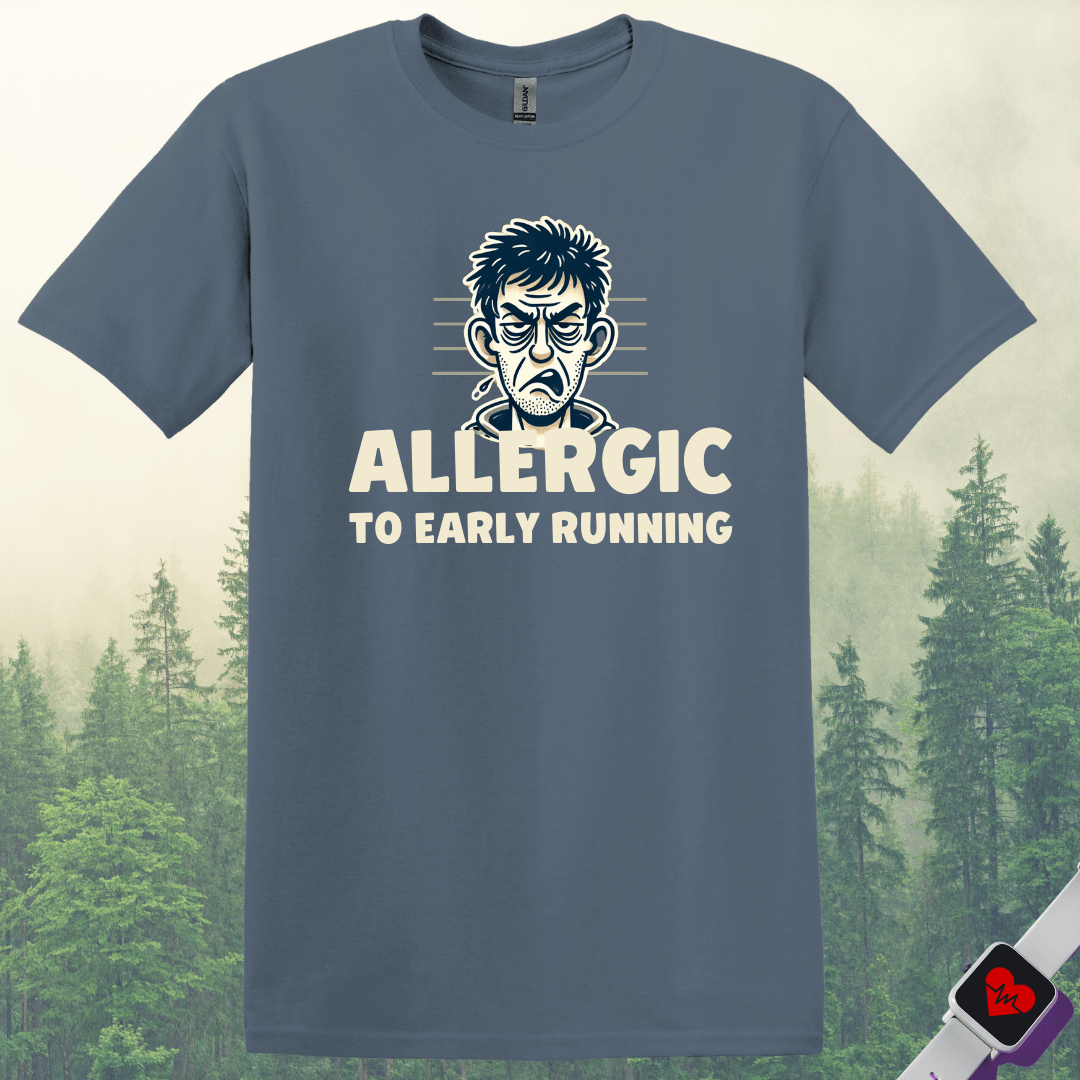 Printify T-Shirt Heather Indigo / S Allergic to Running T-Shirt