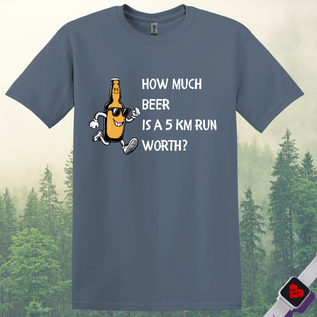 Printify T-Shirt Heather Indigo / S Drink Beer Run 5KM T-Shirt