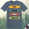 Printify T-Shirt Heather Indigo / S Eat Sleep Run Repeat T-Shirt