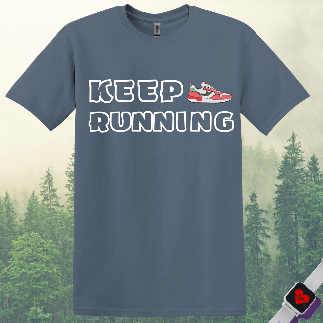 Printify T-Shirt Heather Indigo / S Keep Running T-Shirt