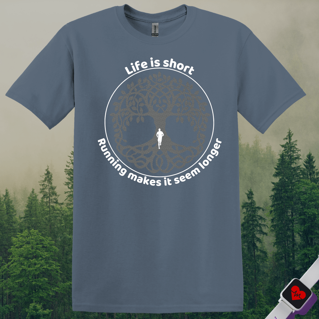 Printify T-Shirt Heather Indigo / S Life Is Short Go Run T-Shirt