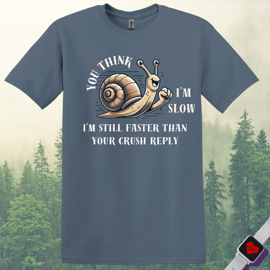 Printify T-Shirt Heather Indigo / S Slow Snail Runner T-Shirt