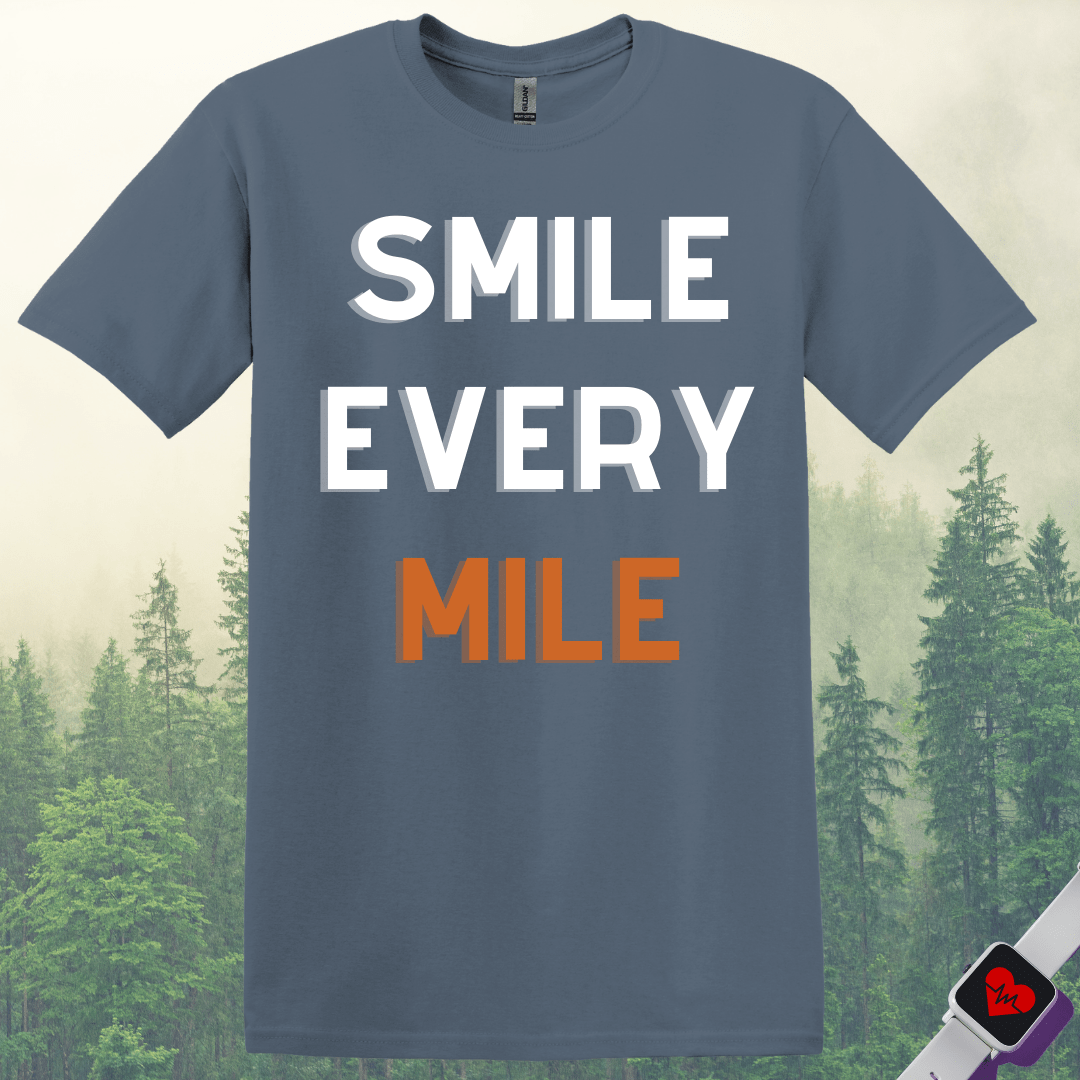 Printify T-Shirt Heather Indigo / S Smile Every Mile T-Shirt