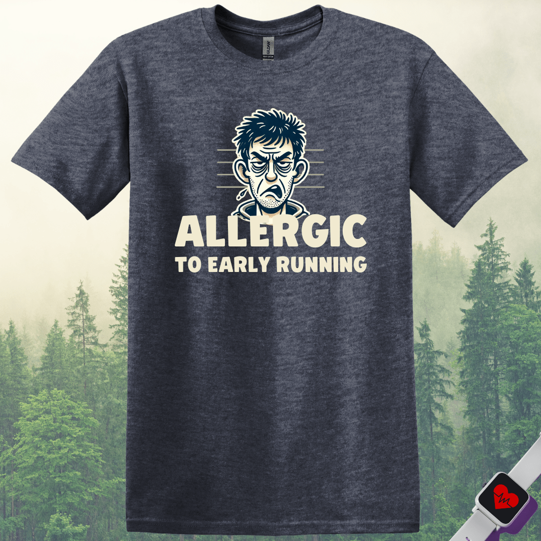 Printify T-Shirt Heather Navy / S Allergic to Running T-Shirt