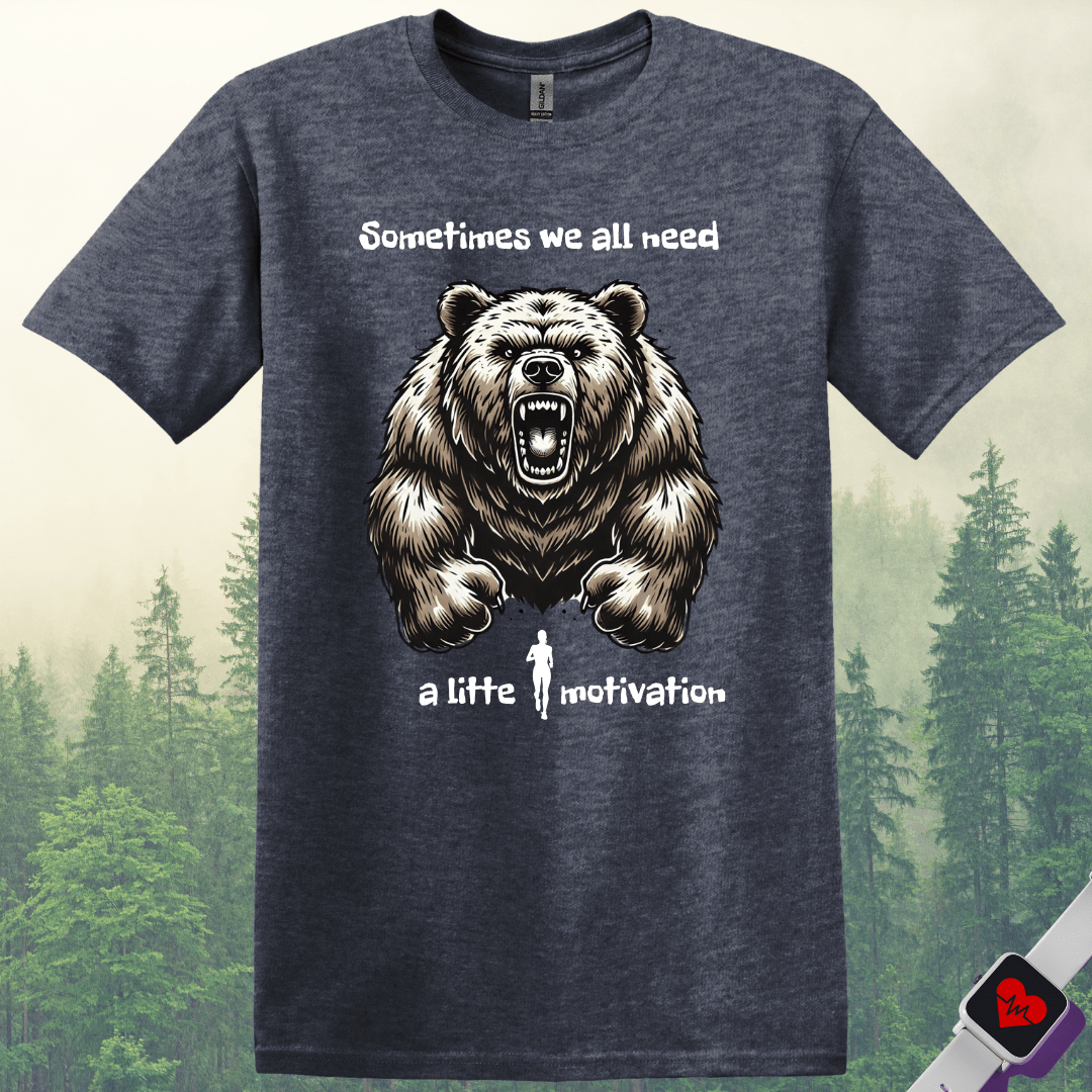 Printify T-Shirt Heather Navy / S Bear Motivation T-Shirt