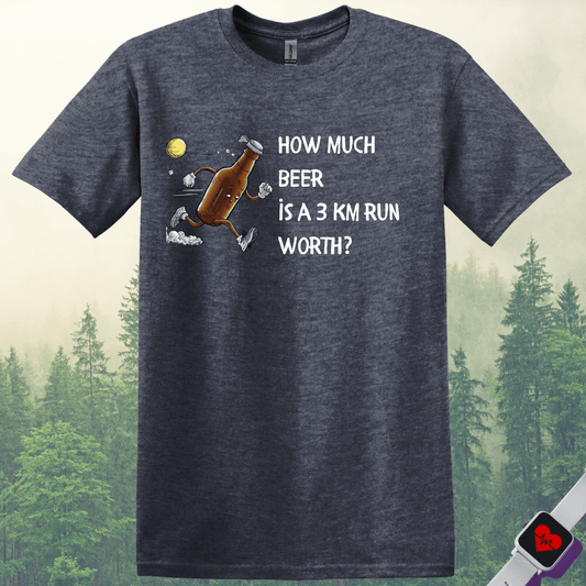 Printify T-Shirt Heather Navy / S Drink Beer Run 3KM T-Shirt