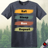 Printify T-Shirt Heather Navy / S Eat Sleep Run Repeat T-Shirt