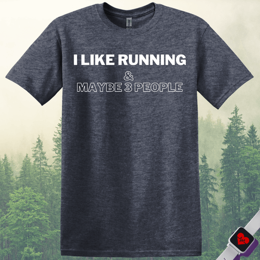 Printify T-Shirt Heather Navy / S I Like Running T-Shirt