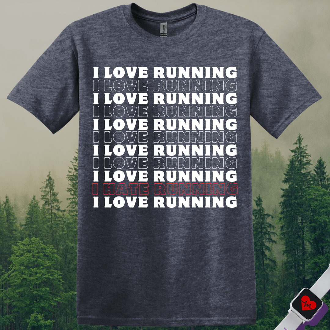 Printify T-Shirt Heather Navy / S I Love Running T-Shirt