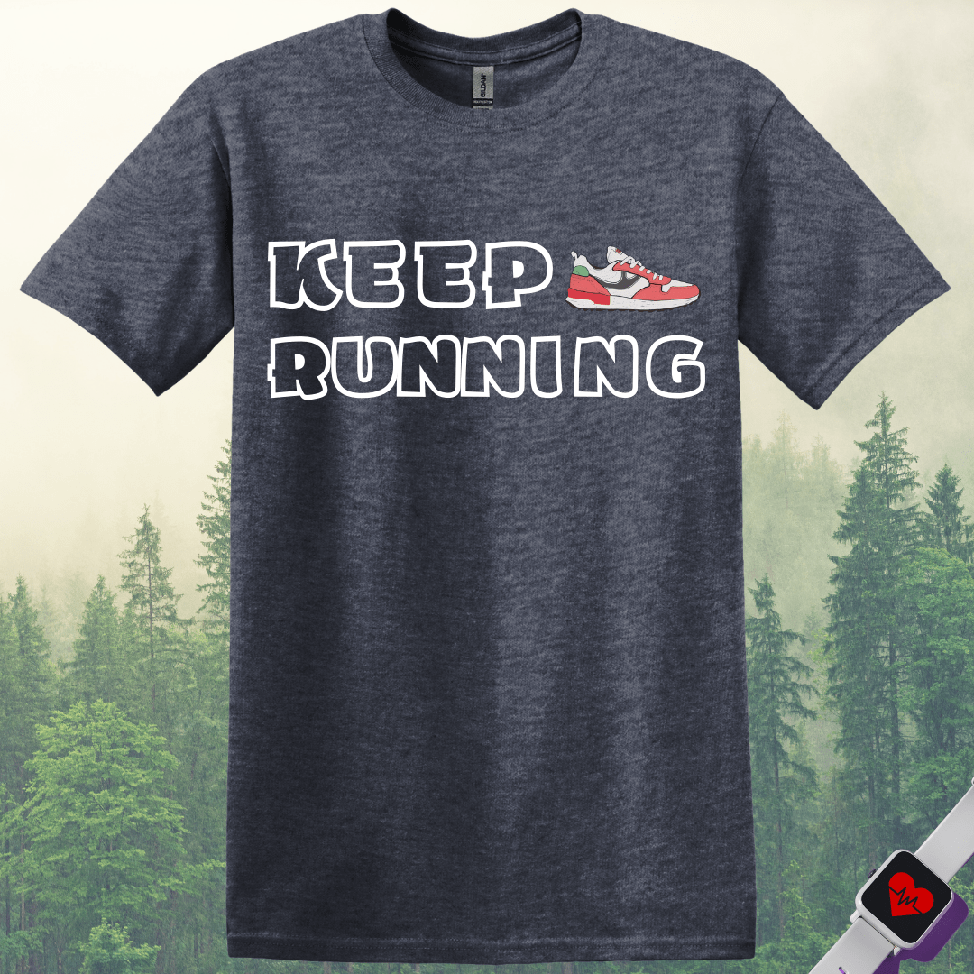 Printify T-Shirt Heather Navy / S Keep Running T-Shirt