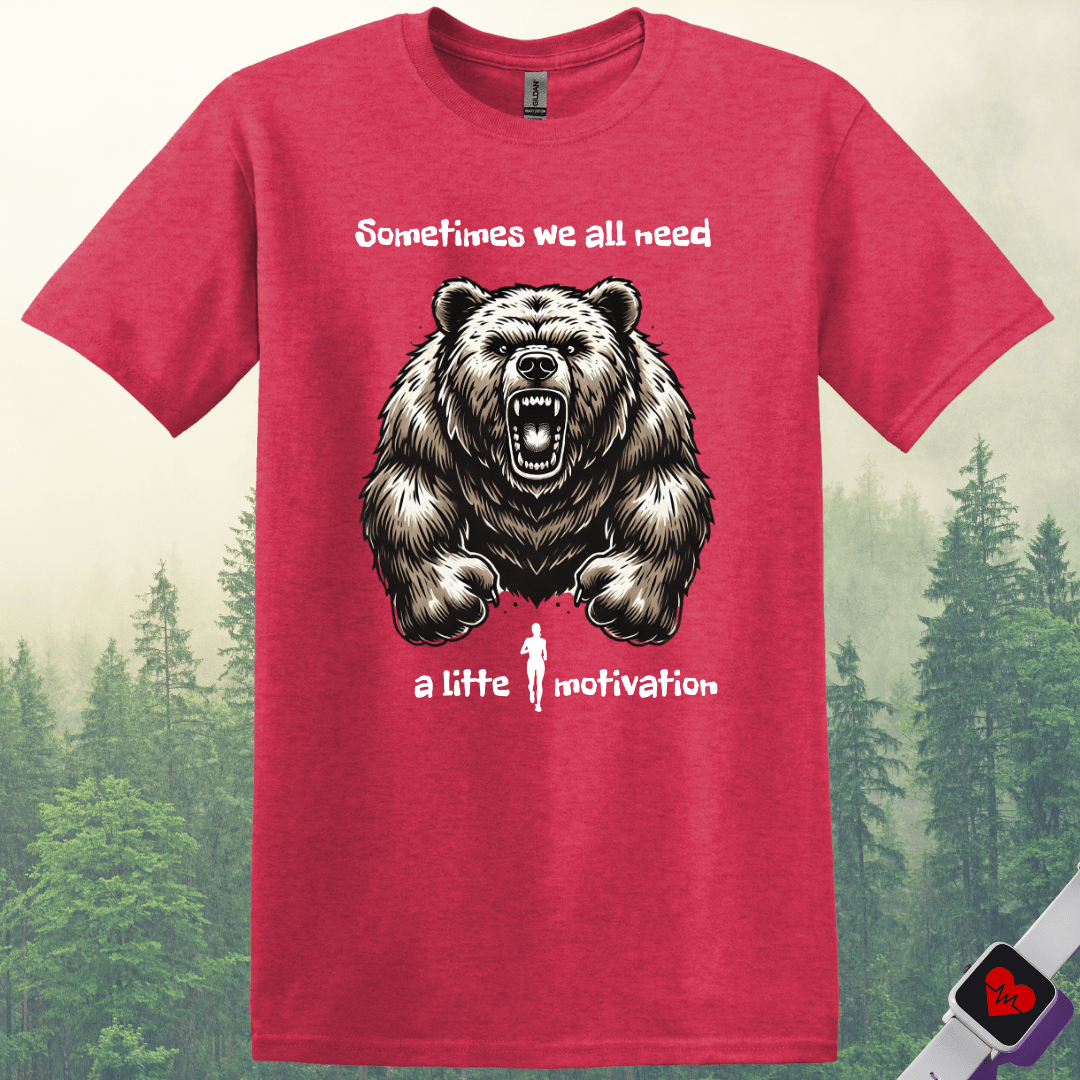 Printify T-Shirt Heather Red / S Bear Motivation T-Shirt