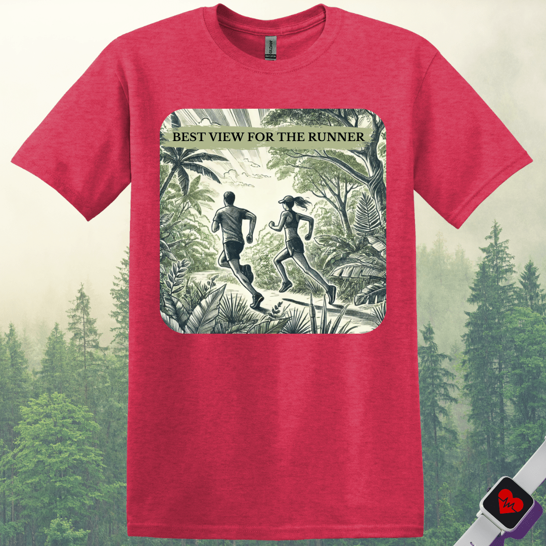 Printify T-Shirt Heather Red / S Best View For The Runner T-Shirt