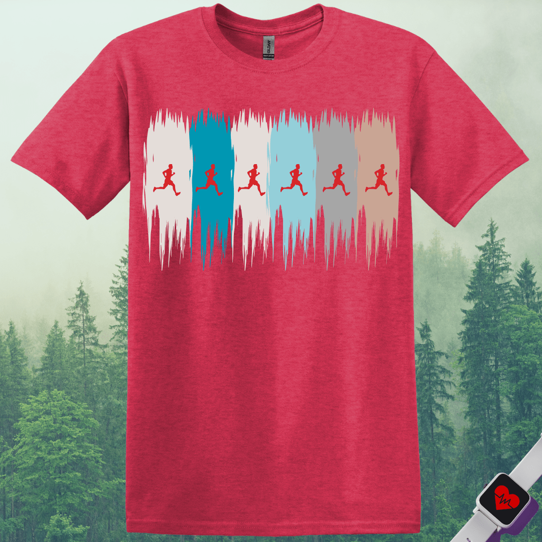 Printify T-Shirt Heather Red / S Colorful Runner T-Shirt