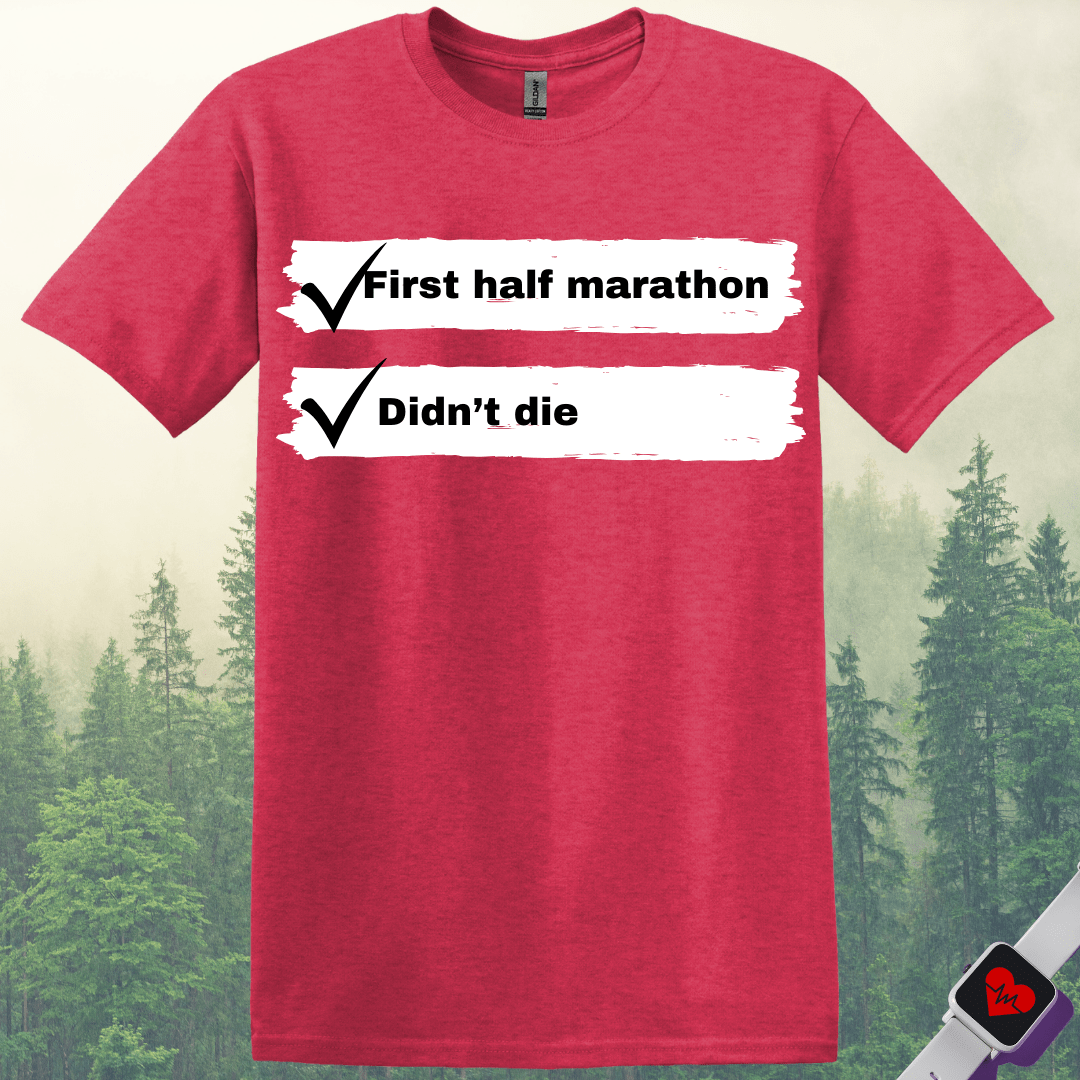 Printify T-Shirt Heather Red / S First Half Marathon T-Shirt