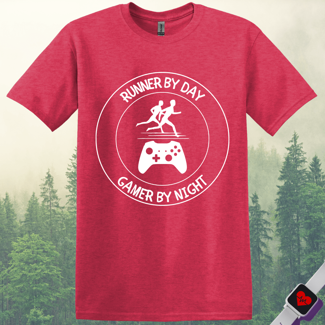 Printify T-Shirt Heather Red / S Gamer and Runner T-Shirt