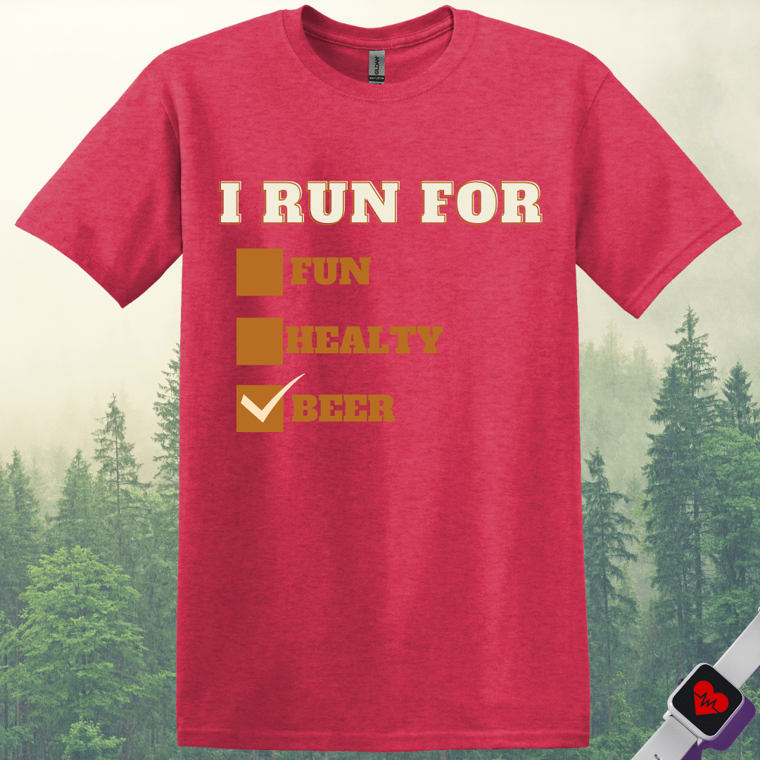 Printify T-Shirt Heather Red / S I Run for Beer T-Shirt