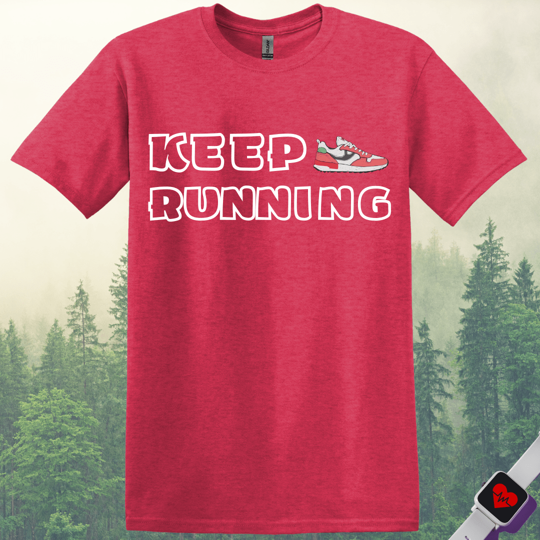 Printify T-Shirt Heather Red / S Keep Running T-Shirt