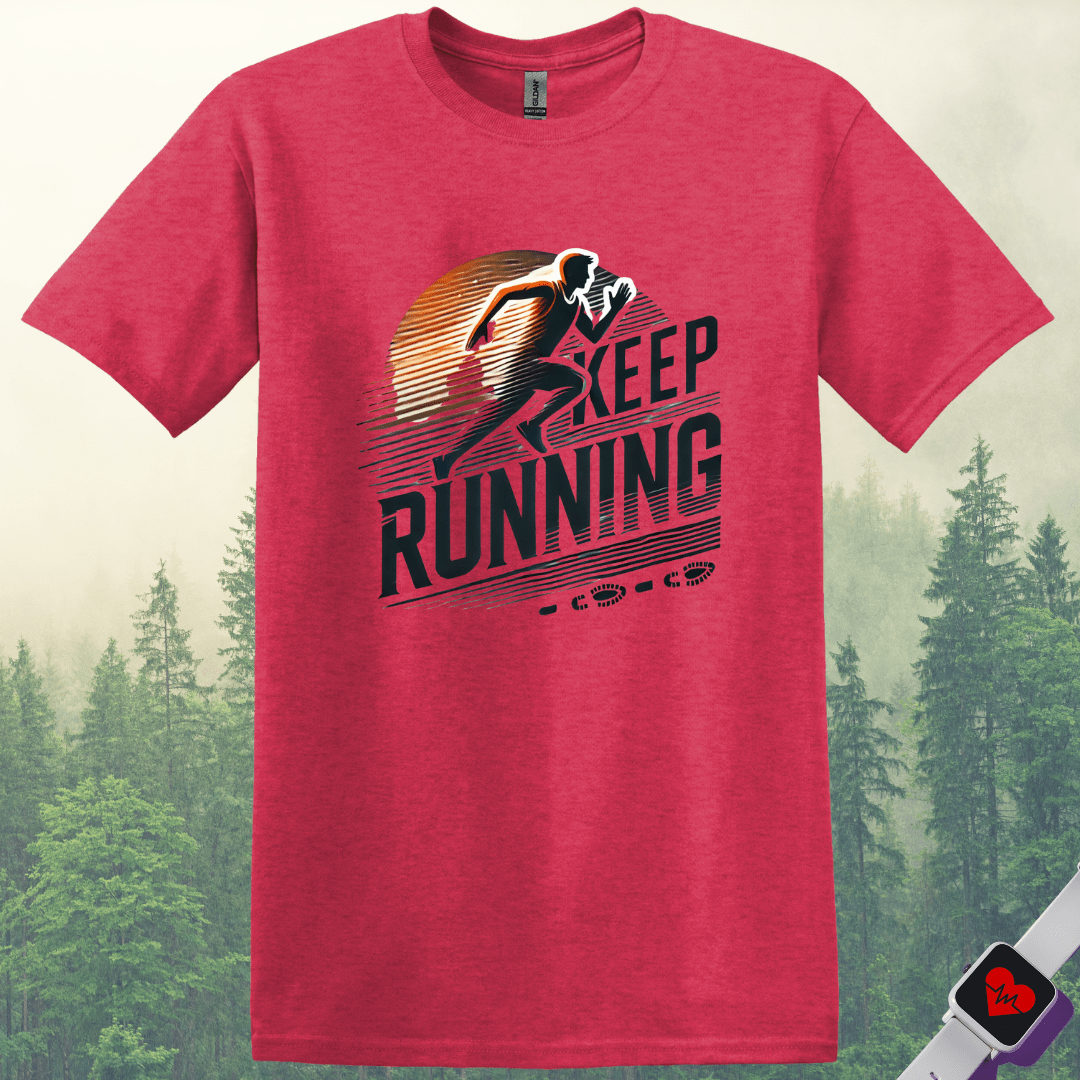 Printify T-Shirt Heather Red / S Keep Running T-Shirt