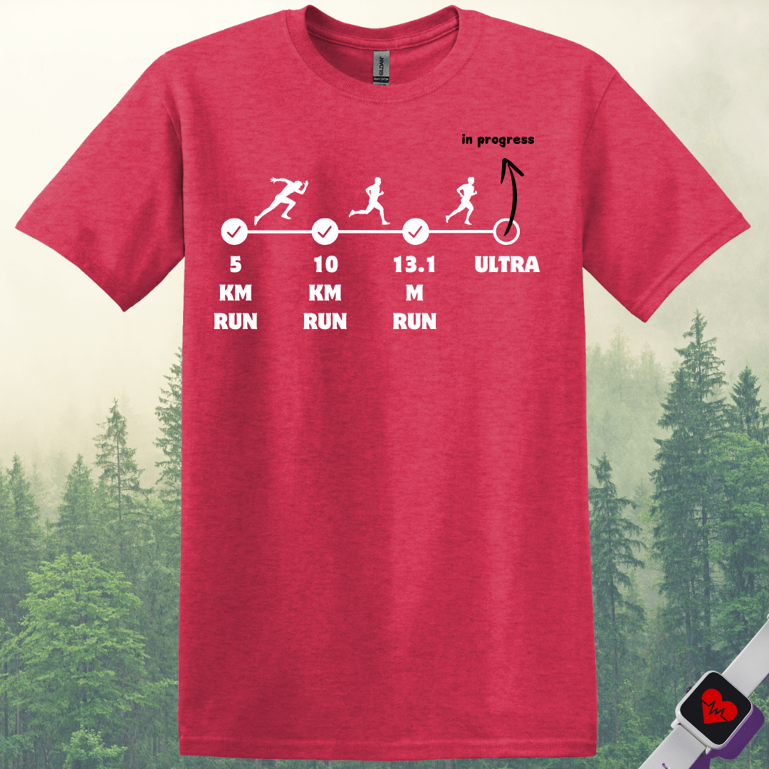 Printify T-Shirt Heather Red / S Marathon in Progress T-Shirt