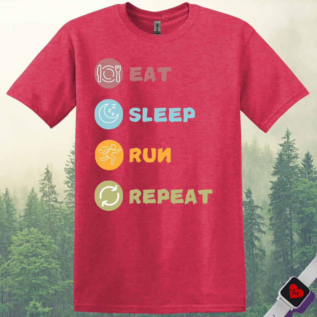 Printify T-Shirt Heather Red / S Repeat Running T-Shirt