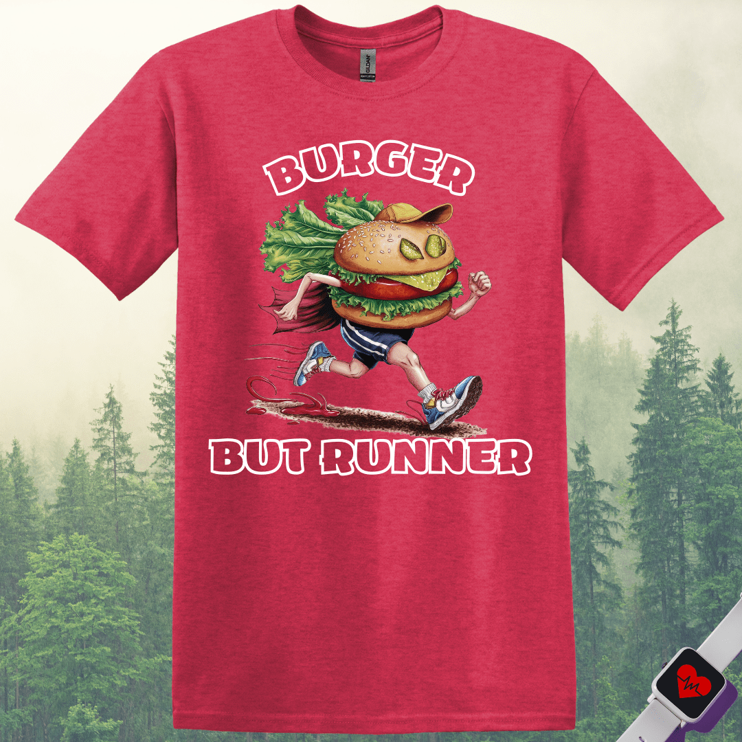 Printify T-Shirt Heather Red / S Runner Burger T-Shirt