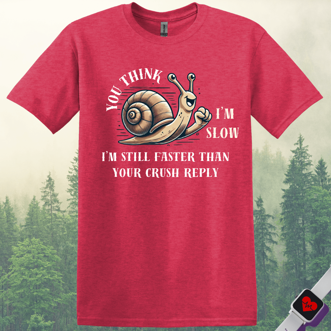 Printify T-Shirt Heather Red / S Slow Snail Runner T-Shirt