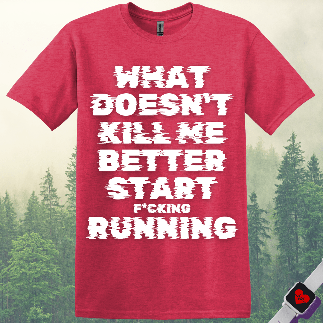 Printify T-Shirt Heather Red / S Start F*cking Running T-Shirt