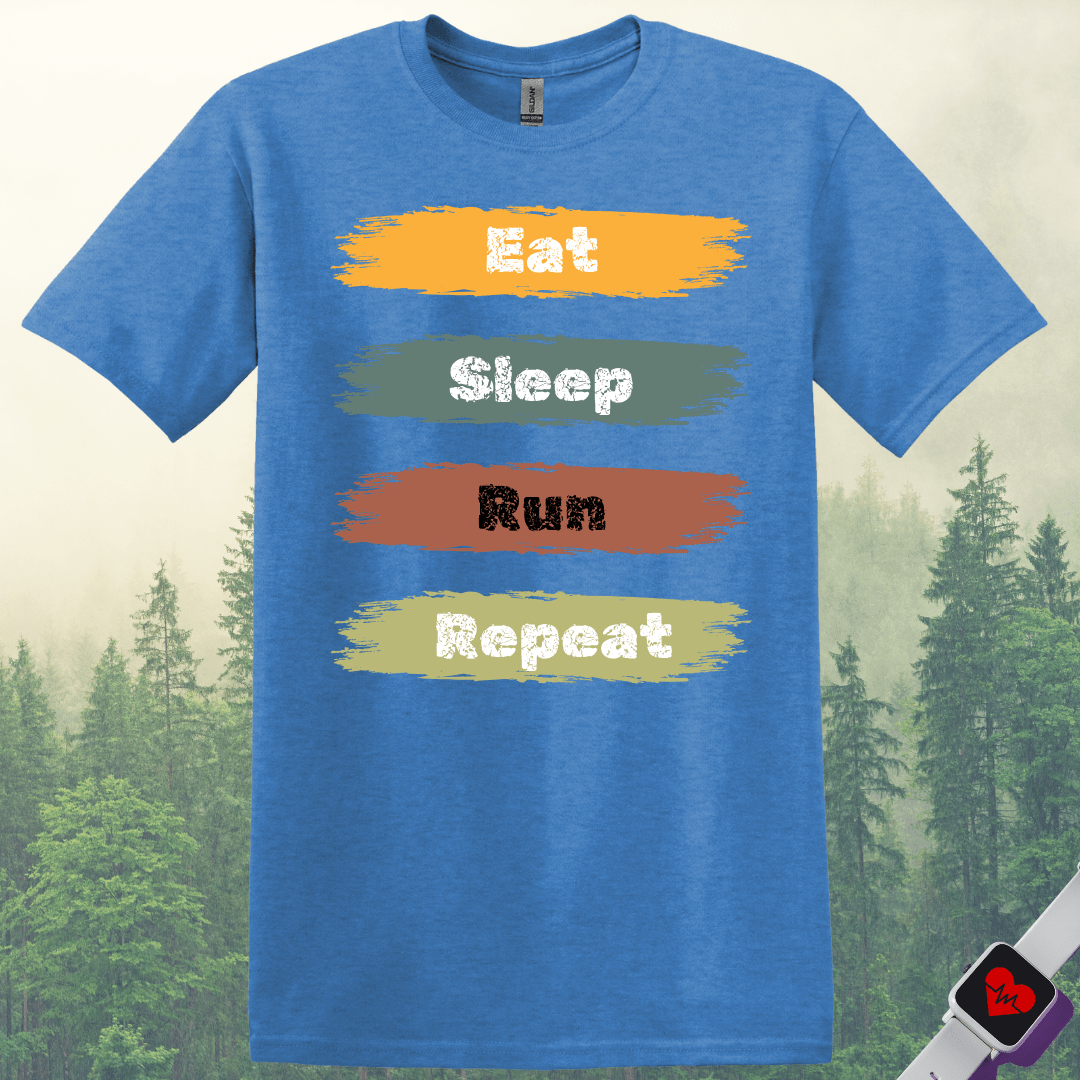 Printify T-Shirt Heather Royal / S Eat Sleep Run Repeat T-Shirt