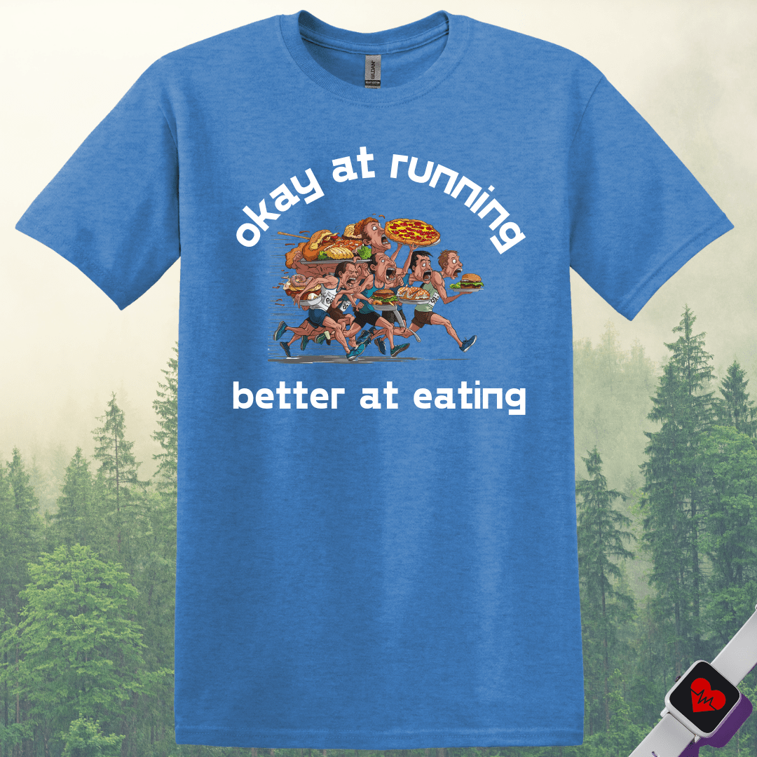 Printify T-Shirt Heather Royal / S Eating and Keep Running T-Shirt