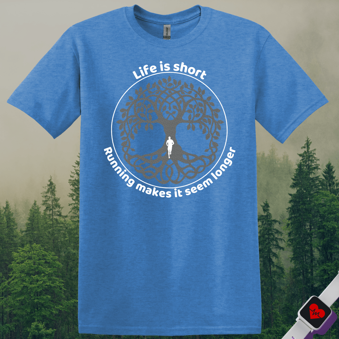 Printify T-Shirt Heather Royal / S Life Is Short Go Run T-Shirt