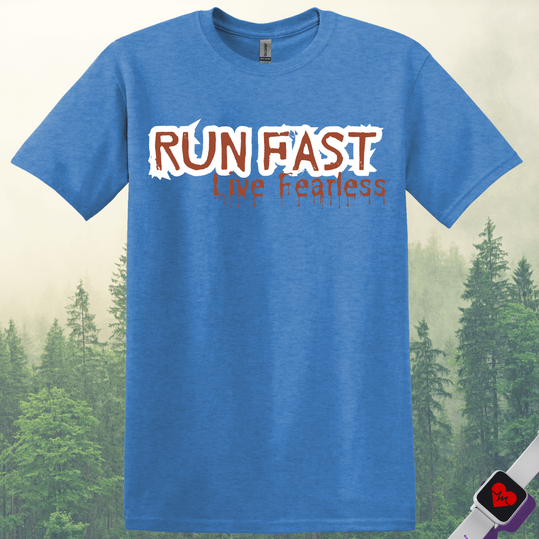 Printify T-Shirt Heather Royal / S Run Fast Live Fearless T-Shirt