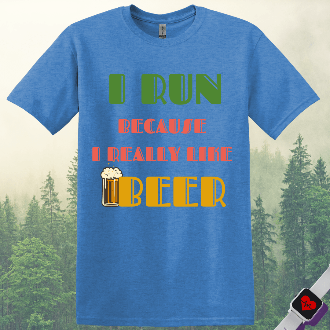 Printify T-Shirt Heather Royal / S Run For Beer T-Shirt