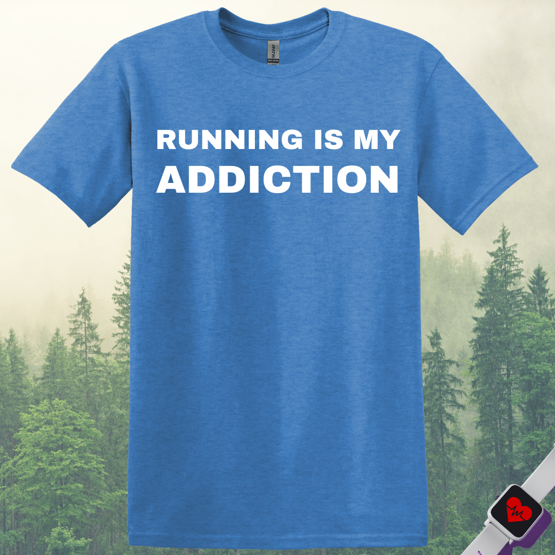 Printify T-Shirt Heather Royal / S Running Is My Addiction T-Shirt