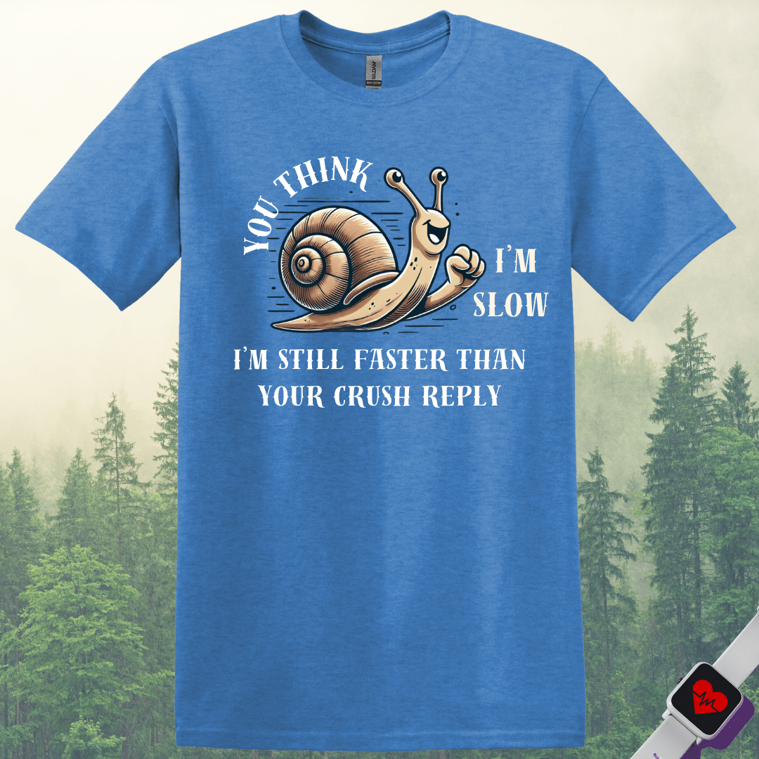 Printify T-Shirt Heather Royal / S Slow Snail Runner T-Shirt