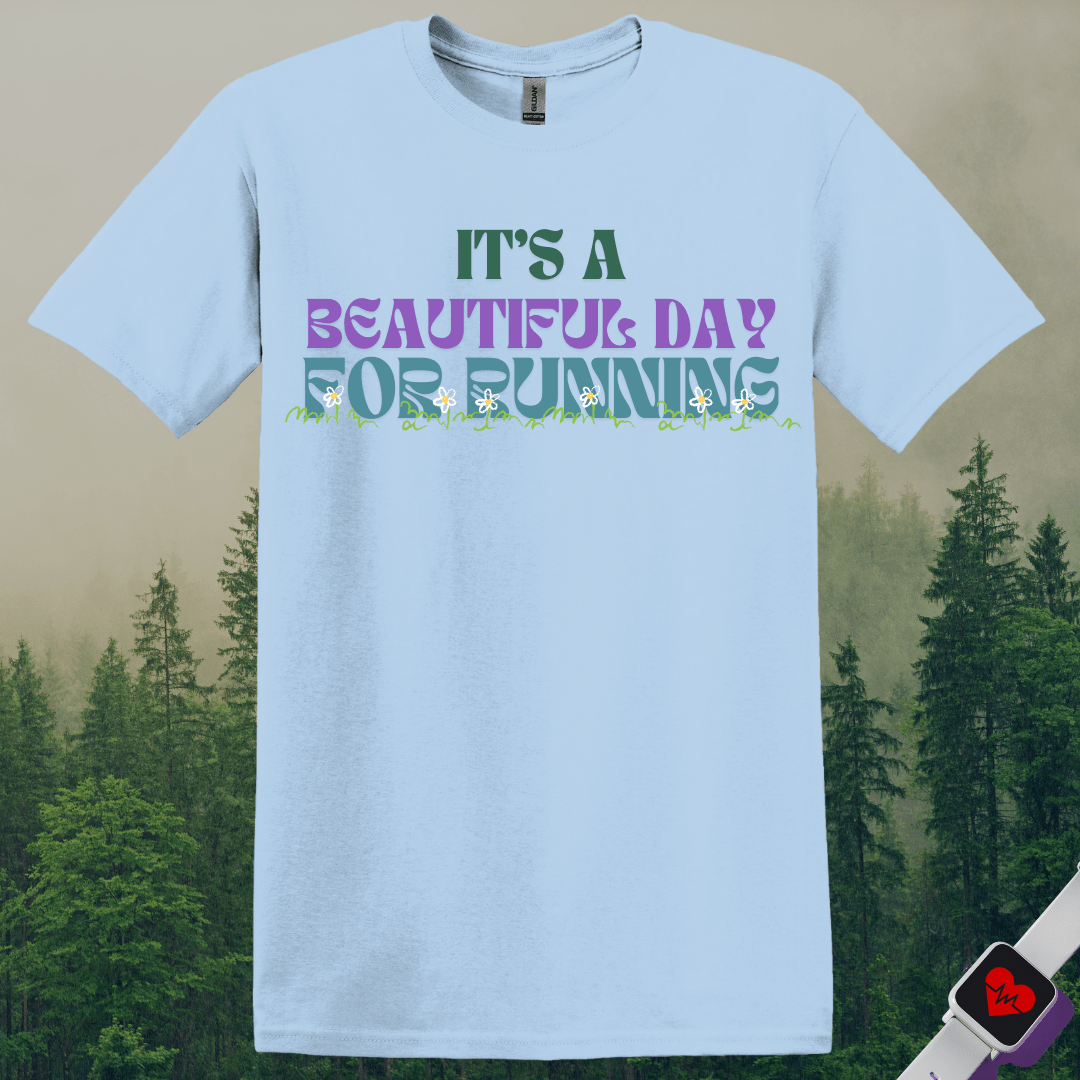 Printify T-Shirt Light Blue / S Beautiful Day for Running T-Shirt