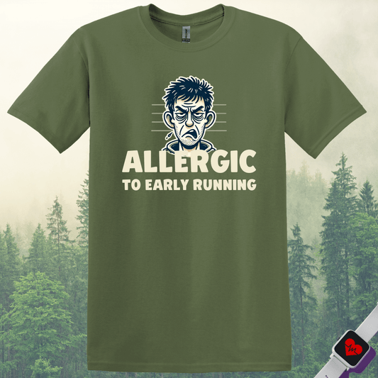 Printify T-Shirt Military Green / S Allergic to Running T-Shirt