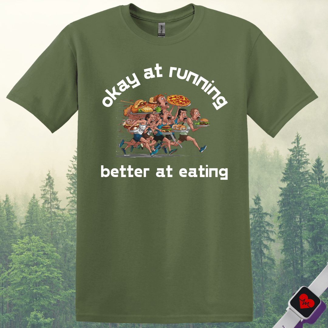 Printify T-Shirt Military Green / S Eating and Keep Running T-Shirt