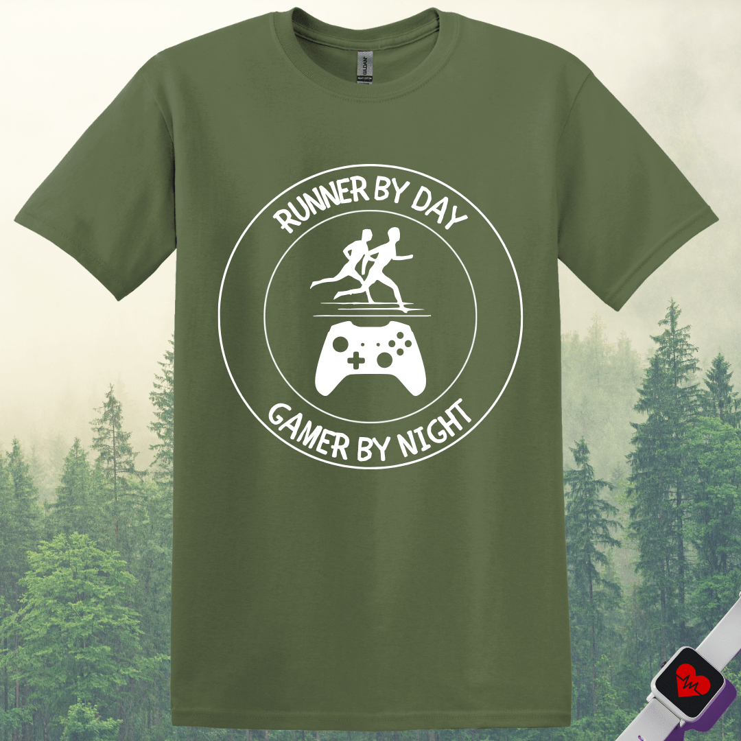 Printify T-Shirt Military Green / S Gamer and Runner T-Shirt