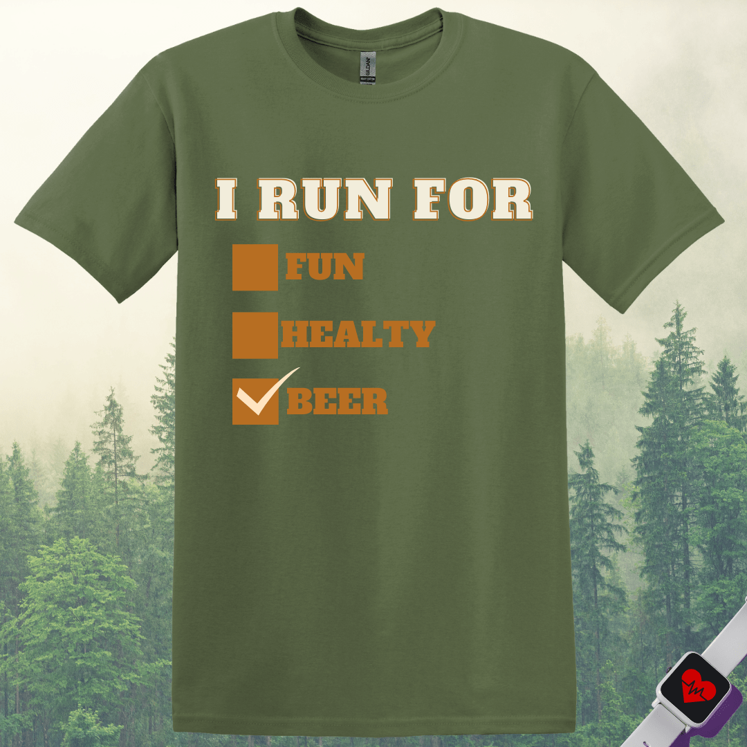 Printify T-Shirt Military Green / S I Run for Beer T-Shirt