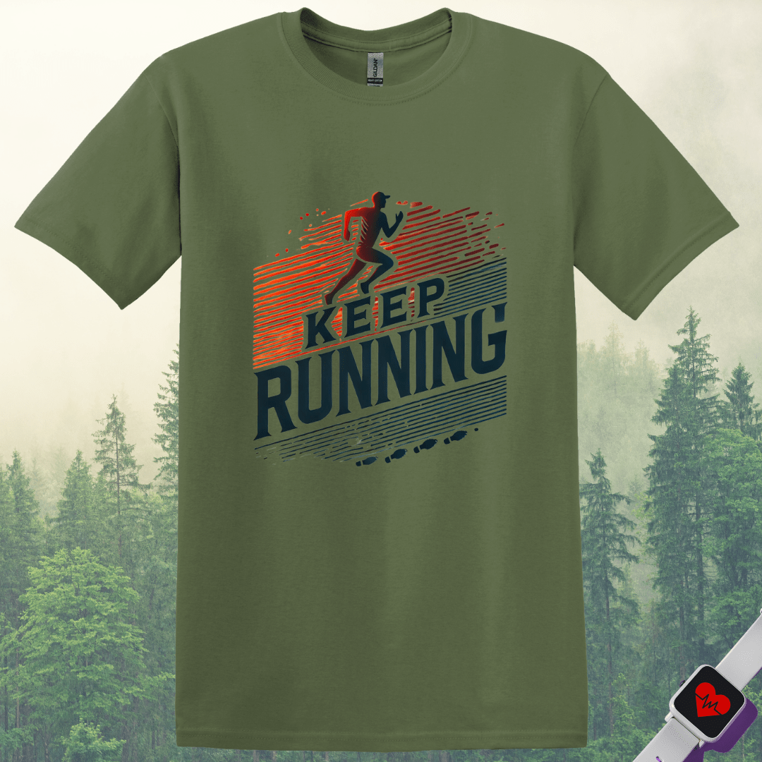 Printify T-Shirt Military Green / S Keep Running T-Shirt