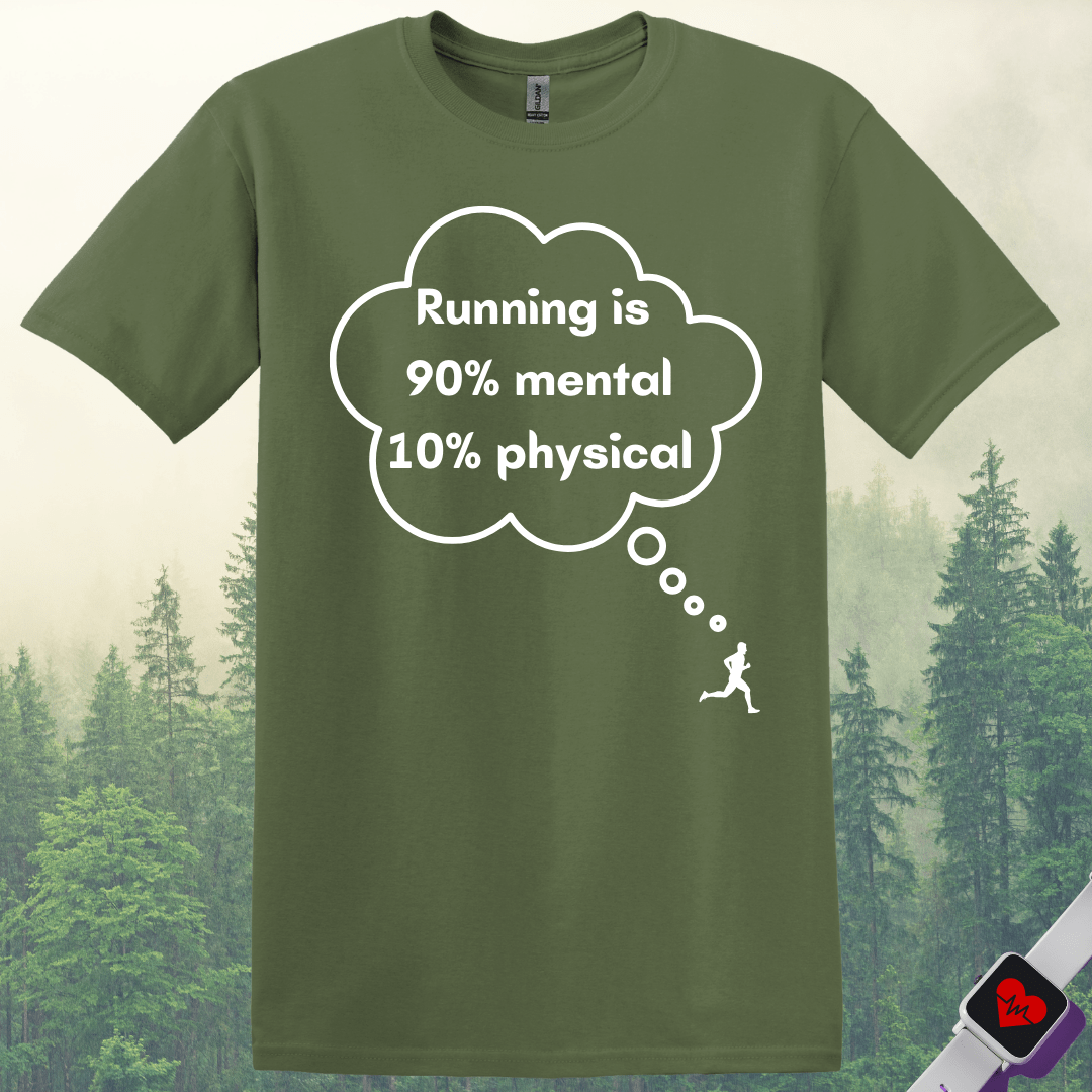 Printify T-Shirt Military Green / S Mental or Physical Running T-Shirt