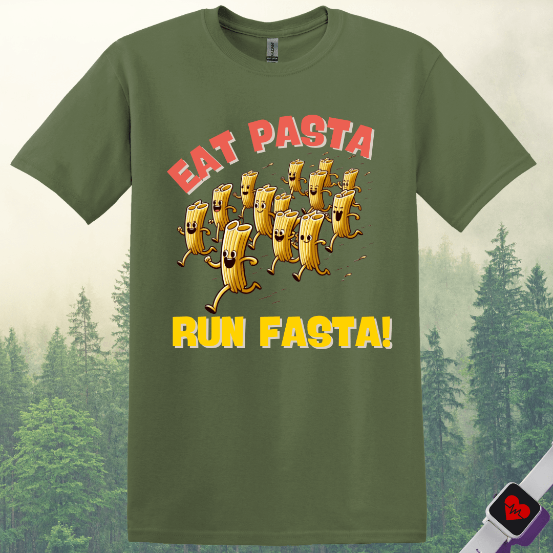 Printify T-Shirt Military Green / S Run Fasta T-Shirt