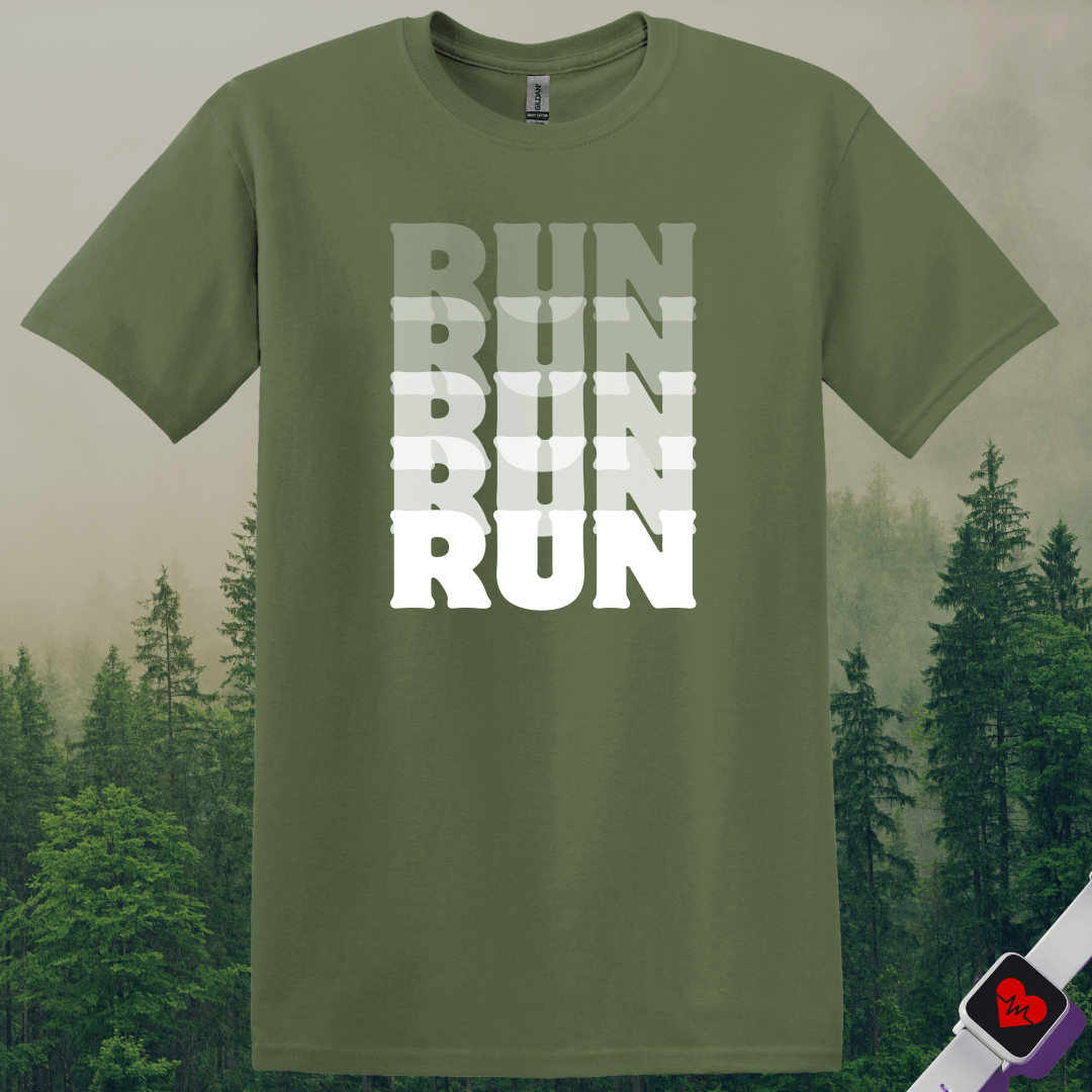 Printify T-Shirt Military Green / S Run T-Shirt